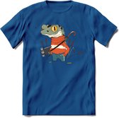 Casual kikker T-Shirt Grappig | Dieren reptiel Kleding Kado Heren / Dames | Animal Skateboard Cadeau shirt - Donker Blauw - S