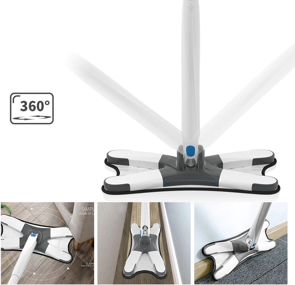 Flexibele Vloermop Vloerwisser Mop Dweil Vloer Dweilen Met Steel &