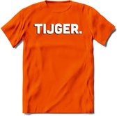 Tijger - Valentijn T-Shirt | Grappig Valentijnsdag Cadeautje voor Hem en Haar | Dames - Heren - Unisex | Kleding Cadeau | - Oranje - M
