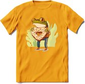 Valentijn kikker T-Shirt Grappig | Dieren Valentijnsdag Kleding Kado Heren / Dames | Animal Skateboard Cadeau shirt - Geel - XXL