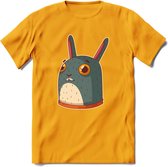 Konijn T-Shirt Grappig | Dieren konijnen Kleding Kado Heren / Dames | Animal Skateboard Cadeau shirt - Geel - XL