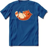 Schattige kat T-Shirt Grappig | Dieren katten Kleding Kado Heren / Dames | Animal Skateboard Cadeau shirt - Donker Blauw - XXL