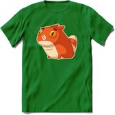 Silly cat T-Shirt Grappig | Dieren katten Kleding Kado Heren / Dames | Animal Skateboard Cadeau shirt - Donker Groen - 3XL