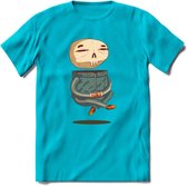 Casual skelet T-Shirt Grappig | Dieren halloween Kleding Kado Heren / Dames | Animal Skateboard Cadeau shirt - Blauw - 3XL