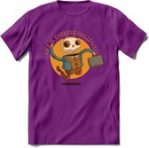 Casual skelet T-Shirt Grappig | Dieren halloween Kleding Kado Heren / Dames | Animal Skateboard Cadeau shirt - Paars - S