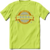 Premium Since 2004 T-Shirt | Goud - Zilver | Grappig Verjaardag Kleding Cadeau Shirt | Dames - Heren - Unisex Tshirt | - Groen - XXL