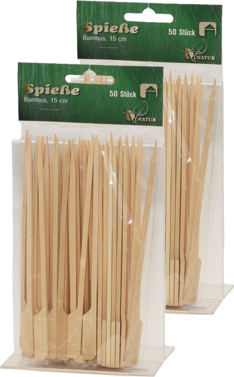 250x Bamboe houten sate prikkers/spiezen 15 cm - Hapjes barbecue/grill sate stokjes