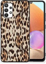 Telefoonhoesje Geschikt voor Samsung Galaxy A32 4G | A32 5G Enterprise Editie TPU Silicone Hoesje met Zwarte rand Leopard