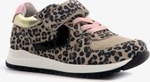 TwoDay leren meisjes sneakers met luipaardprint - Bruin - Maat 27 - Uitneembare zool