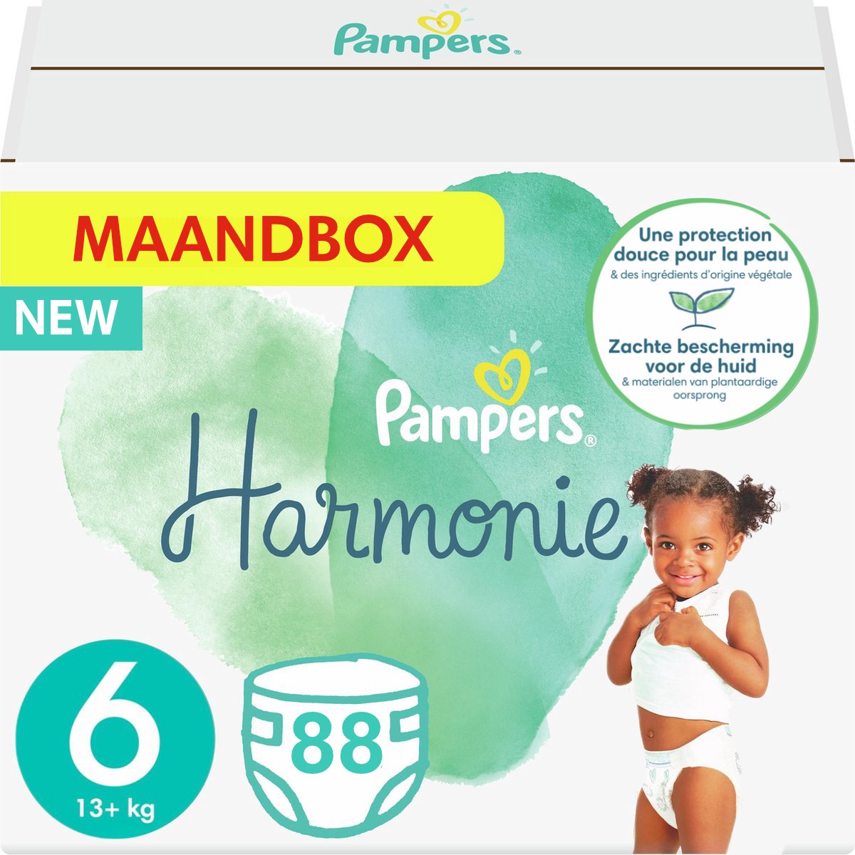 Pampers Harmonie Pure Luiers - Maat 6 - Maandbox - 88 luiers