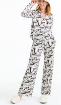 Lords & Lilies pyjama dames - gebroken wit-zwart print - 212-5-LPH-Z/977 - maat M