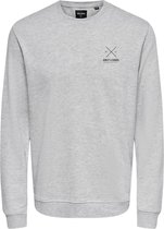 Only & Sons Trui Onssergio Life Logo Crew Neck Sweat Cs 22022727 Light Grey Melange Mannen Maat - XL