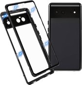 Google Pixel 6 hoesje met screenprotector - Magnetic Metal - zwart