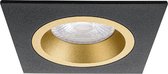 LED Spot Set - Prima Rodos Pro - GU10 Fitting - Inbouw Vierkant - Mat Zwart/Goud - 93mm - Philips - CorePro 840 36D - 4W - Natuurlijk Wit 4000K - Dimbaar