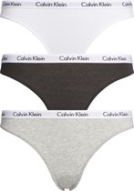 Calvin Klein dames slips (3-pack) - zwart - wit en grijs - Maat: L