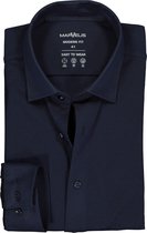 MARVELIS jersey modern fit overhemd - donkerblauw tricot - Strijkvriendelijk - Boordmaat: 41