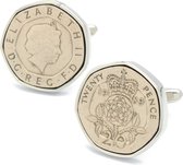 Manchetknopen - Engeland Echt 20 Pence Muntstuk