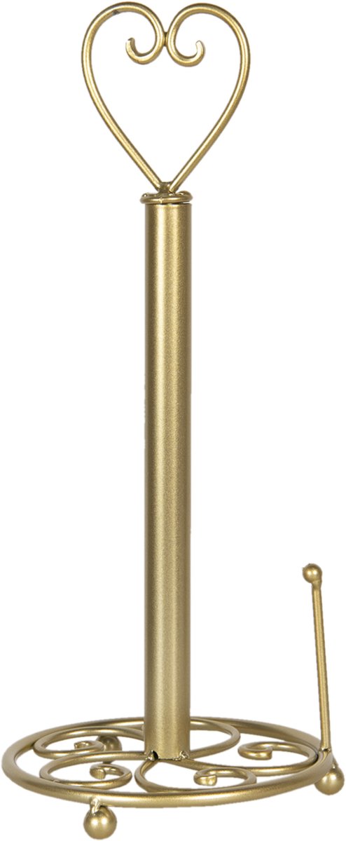 Clayre & Eef Keukenrolhouder Ø 18x39 cm Goudkleurig Ijzer Rollenhouder