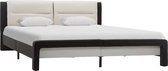 Decoways - Bedframe kunstleer zwart en wit 120x200 cm