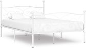 Decoways - Bedframe met lattenbodem metaal wit 140x200 cm