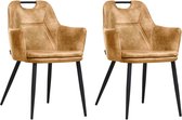 Stoel Brabo, kleur Cognac (set van 2 stoelen)