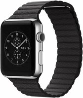 PU leather loop bandje voor de Geschikt voor Apple watch 42mm - 44mm bandje - zwart