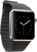 PU leather loop bandje Geschikt voor Apple watch 42mm - 44mm bandje - Donker grijs