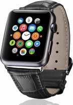 krokodil leren bandje zwart met klassieke gesp voor Geschikt voor Apple Watch 42mm - 44mm vervangende horlogeband voor geschikt voor Apple Watch Series 6/5/4/3/2/1