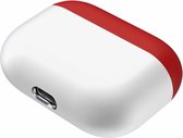 Case Cover Voor Geschikt voor Apple Airpods Pro- Siliconen design-Rood-Wit