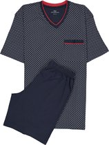 Gotzburg heren shortama - blauw met rood en wit dessin -  Maat: XXL