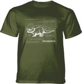 T-shirt Triceratops Fact Sheet Green L