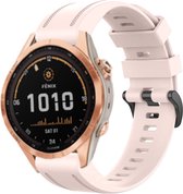 Siliconen Smartwatch bandje - Geschikt voor  Garmin Fenix 7s siliconen bandje - lichtroze - Strap-it Horlogeband / Polsband / Armband