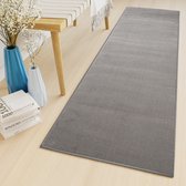 Tapiso Luxury Tapijtloper Grijs Modern Gang Woonkamer Vloerkleed Maat- 60x250