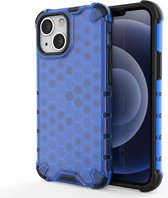 Lunso - Honinggraat Armor Backcover hoes - iPhone 13 Pro - Blauw