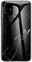 Backcover Marmerlook Hoesje Samsung Galaxy A51 Zwart - Telefoonhoesje - Smartphonehoesje - Zonder Screen Protector