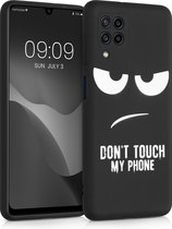 kwmobile telefoonhoesje compatibel met Samsung Galaxy M22 - Hoesje voor smartphone in wit / zwart - Don't Touch My Phone design