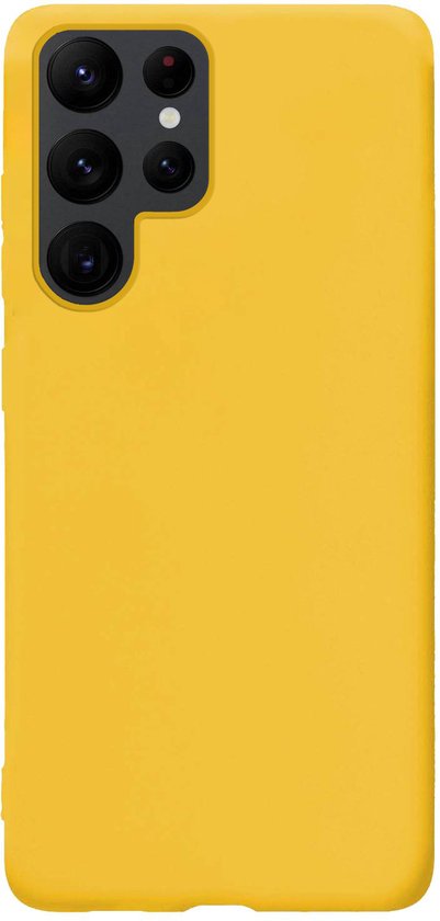 Coque Samsung Galaxy S22 Ultra Siliconen - Coque Samsung Galaxy S22 Ultra Jaune - Samsung Galaxy S22 Ultra Cover Siliconen Back Cover - Jaune