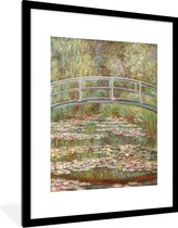 Fotolijst incl. Poster - De Japanse brug - Schilderij van Claude Monet - 60x80 cm - Posterlijst
