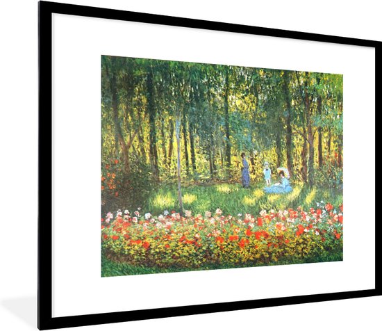Cadre photo avec affiche - La famille de l'artiste dans le Garden - Peinture de Claude Monet - 80x60 cm - Cadre pour affiche