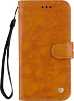 Mobigear Telefoonhoesje geschikt voor Huawei P Smart (2018) Hoesje | Mobigear Wallet Bookcase Portemonnee | Pasjeshouder voor 2 Pasjes | Telefoonhoesje voor Pinpas / OV Kaart / Rijbewijs - Cognac