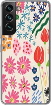 Geschikt voor Samsung Galaxy S22 hoesje - Bloemen - Design - Tulp - Siliconen Telefoonhoesje