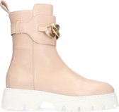 Manfield - Dames - Lichtroze leren boots met chain - Maat 39