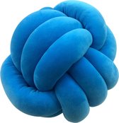 Sierkussen - Knot kussen - Knoop kussen - cuddle ball - zachte kalmerende tactiele knuffelbal - 30 x 30 cm - Blauw