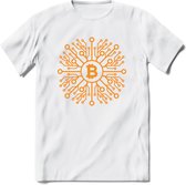 Bitcoin Chip - Crypto T-Shirt Kleding Cadeau | Dames / Heren / Unisex | Bitcoin / Ethereum shirt | Grappig Verjaardag kado | BTC Tshirt Met Print | - Wit - 3XL