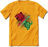 Bear / Bull Market - Crypto T-Shirt Kleding Cadeau | Dames / Heren / Unisex | Bitcoin / Ethereum shirt | Grappig Verjaardag kado | BTC Tshirt Met Print | - Geel - XXL