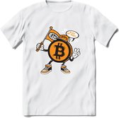 BTC Mascot - Crypto T-Shirt Kleding Cadeau | Dames / Heren / Unisex | Bitcoin / Ethereum shirt | Grappig Verjaardag kado | BTC Tshirt Met Print | - Wit - M