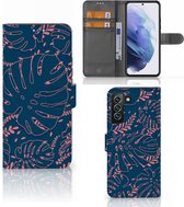 Smartphone Hoesje Geschikt voor Samsung Galaxy S22 Plus Bookcase Palm Leaves