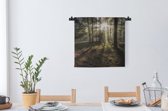 Tapisserie - Tapisserie - Forêt - Soleil - Brouillard - 60x60 cm - Tapisserie