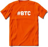 #BTC - Crypto T-Shirt Kleding Cadeau | Dames / Heren / Unisex | Bitcoin / Ethereum shirt | Grappig Verjaardag kado | BTC Tshirt Met Print | - Oranje - M