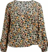 WE Fashion Dames overslagblouse met dessin - Curve